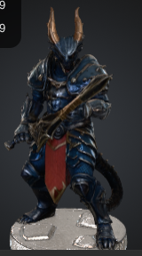 D&D dragon born fighter mini
