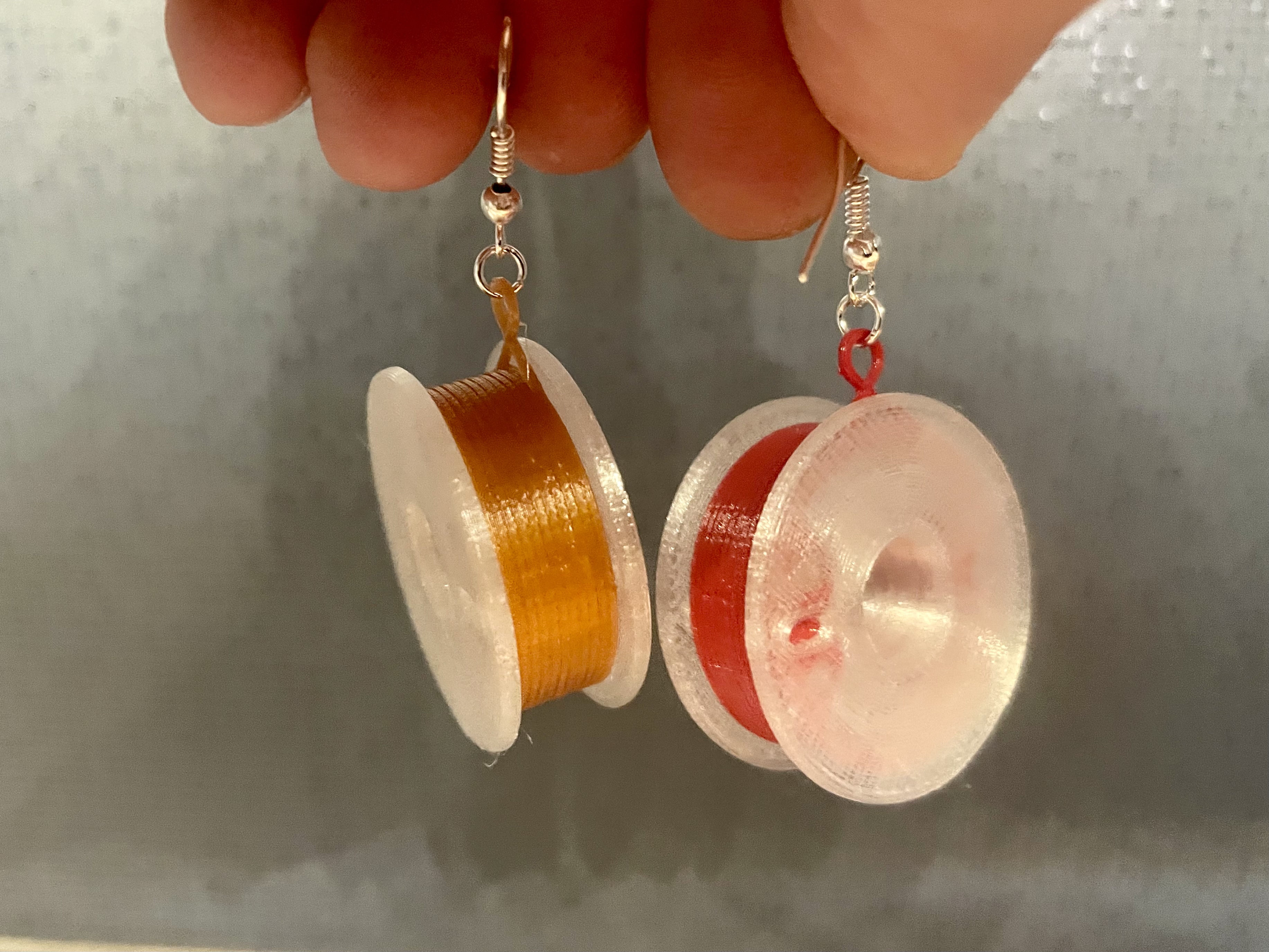 Filament spool earring / náušnice filamenty