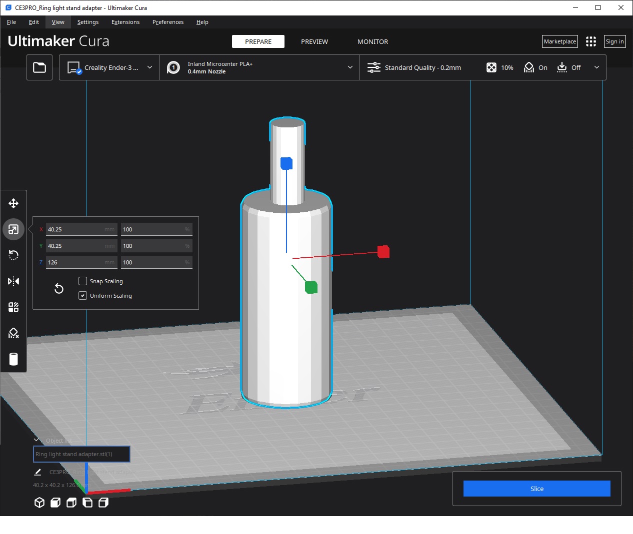 Ring light monitor stand adapter
