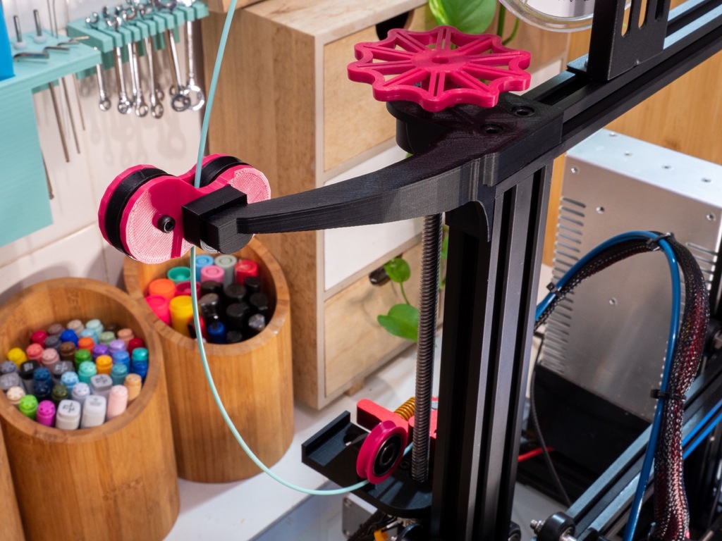Ender 3 Bearing ZStabilizer with Reinforced Bearing Filament Guide by