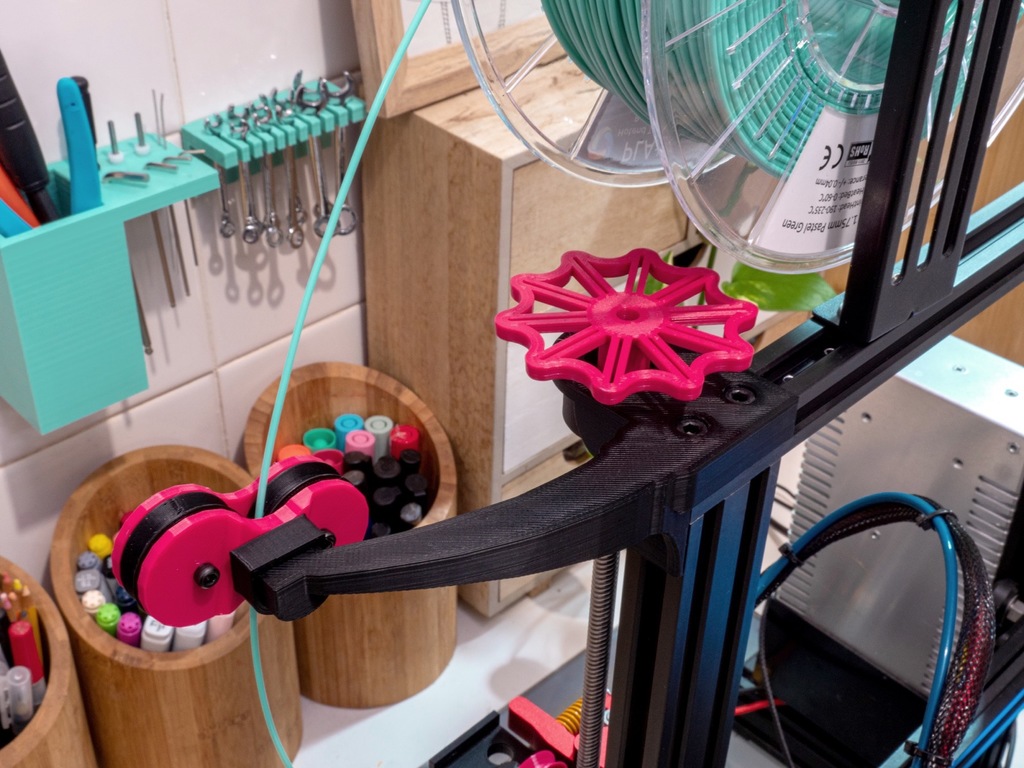 Ender 3 Bearing ZStabilizer with Reinforced Bearing Filament Guide by