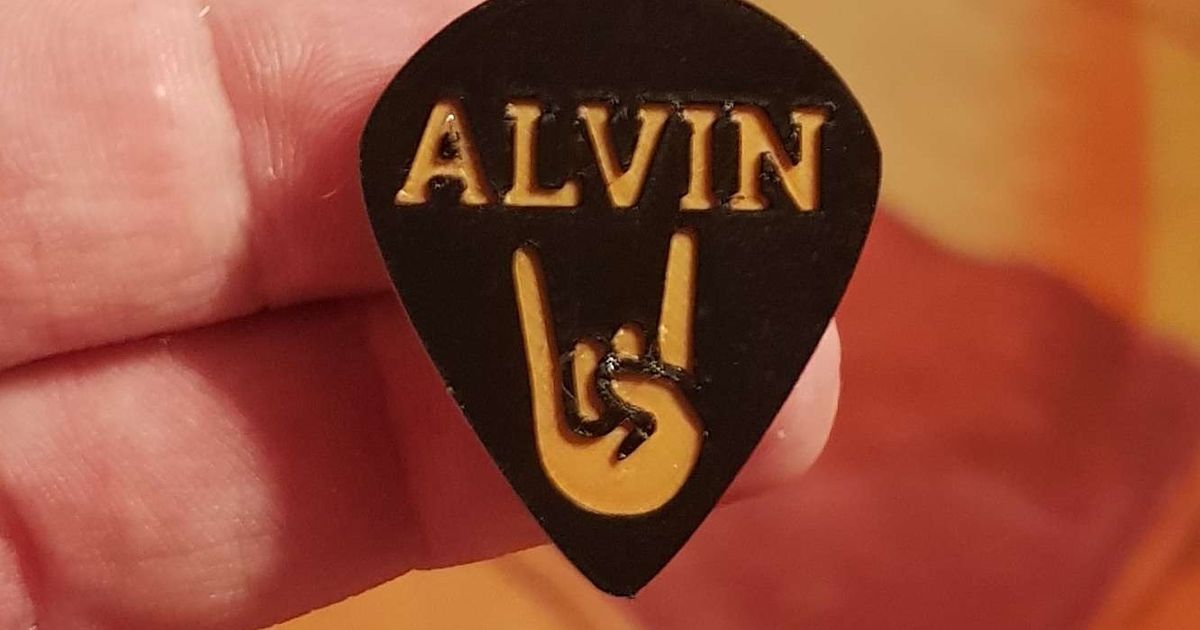 Rock/Metal Guitar Pick with Customizeable Text by Zec Download free