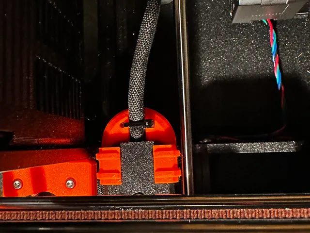 Heatbed Cable Support - Reinforced with ribs added zip tie holes