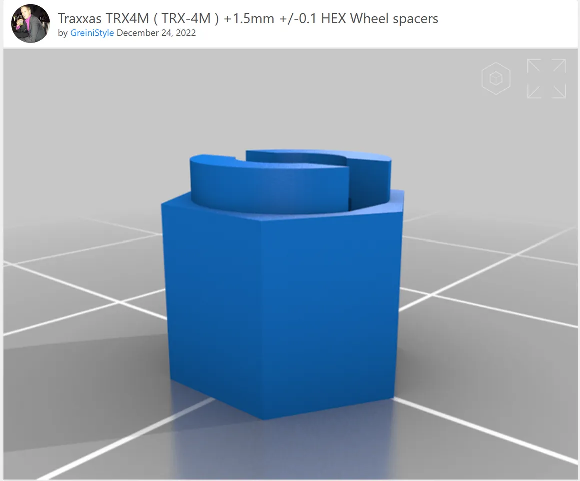 Traxxas TRX4M ( TRX-4M ) +1.5mm +/-0.1 HEX Wheel spacers by scochrane17 ...