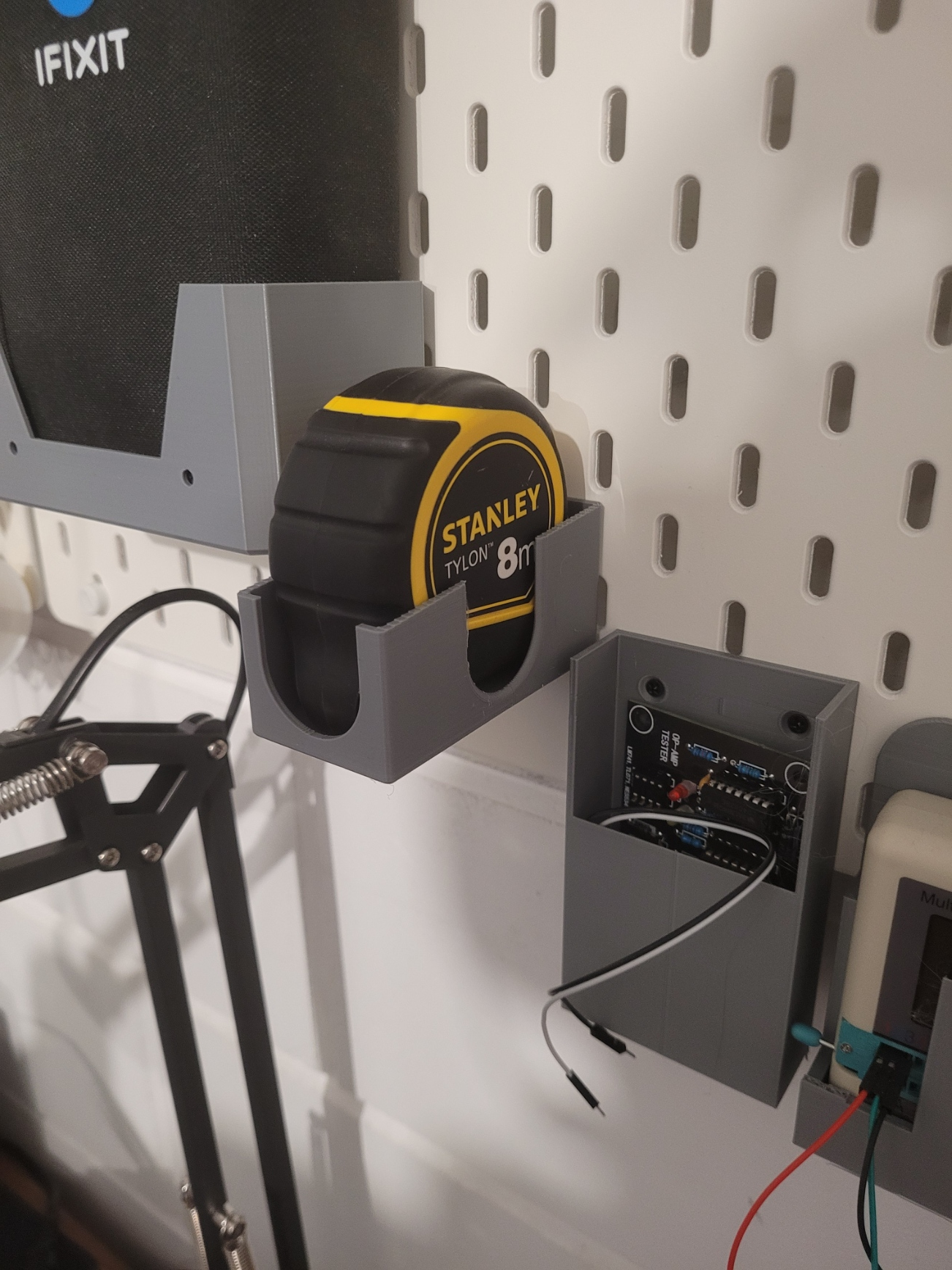 Skadis tape measure holder (Stanley Fatmax 8m/26 ft) T-Nuts Mounting