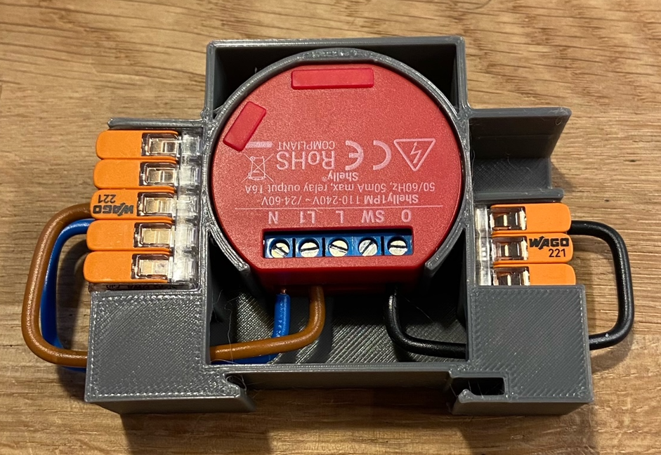 Shelly 1PM DIN rail mount