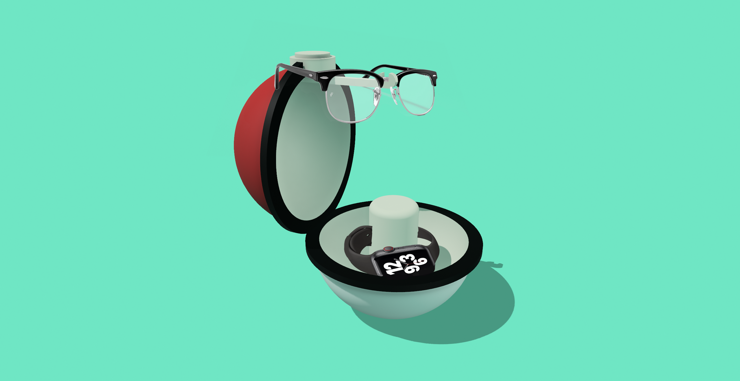 Pokéball - Glasses, Keys and Watch Holder