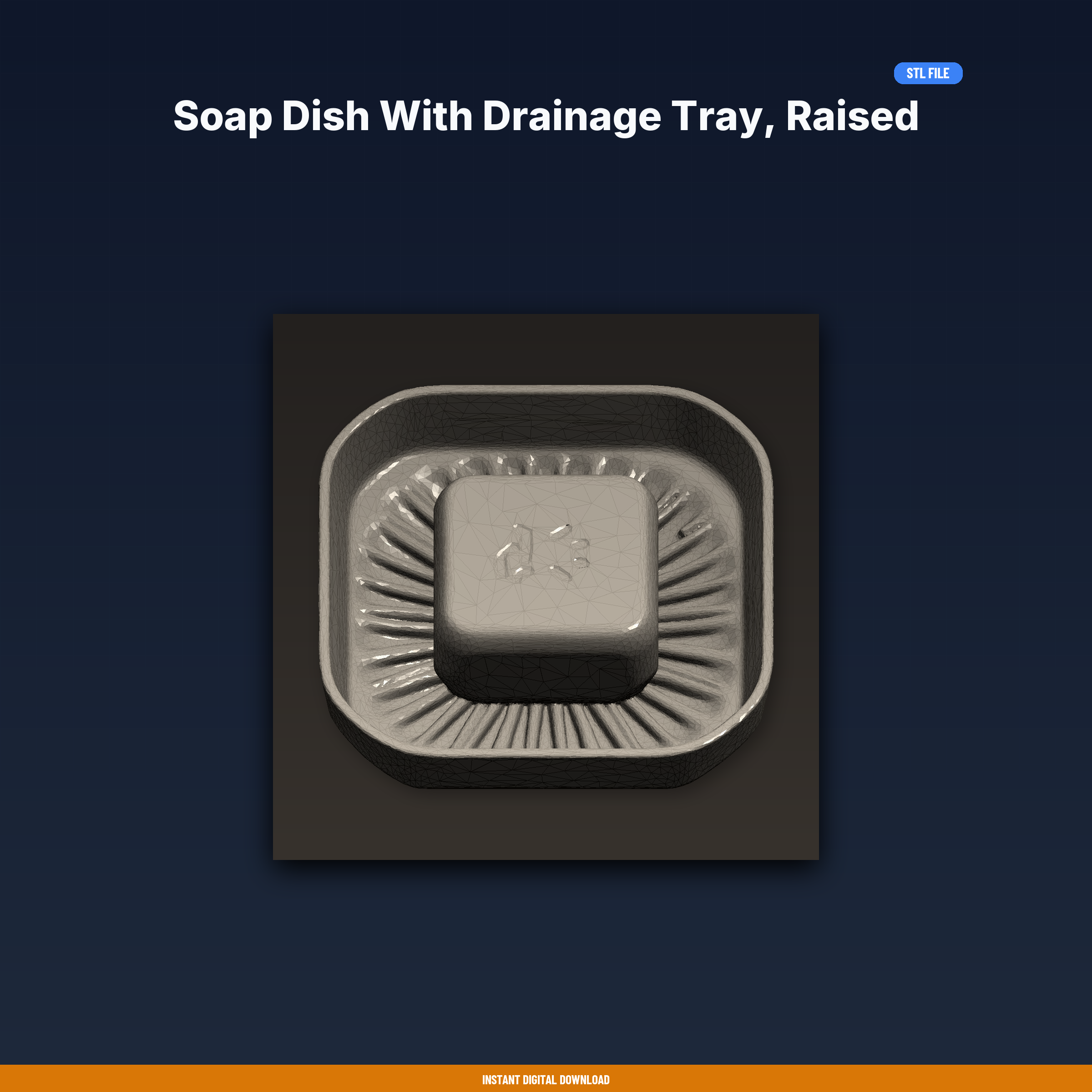 Soap Dish With Drainage Tray, Raised Ridges, Keeps Soap Dry, - 3D Printable STL File