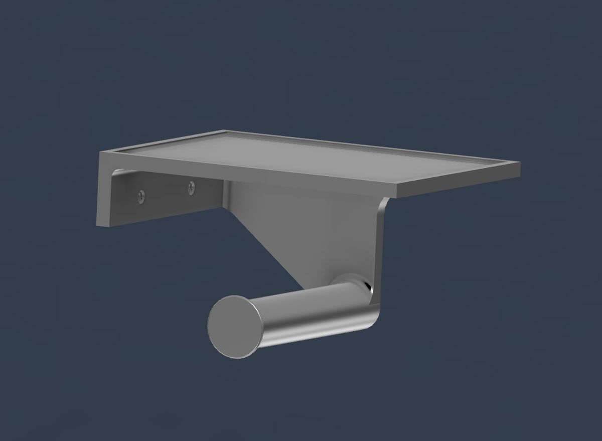 Toilet Paper Roll holder plus tray for phone by DiJo Heemskerk