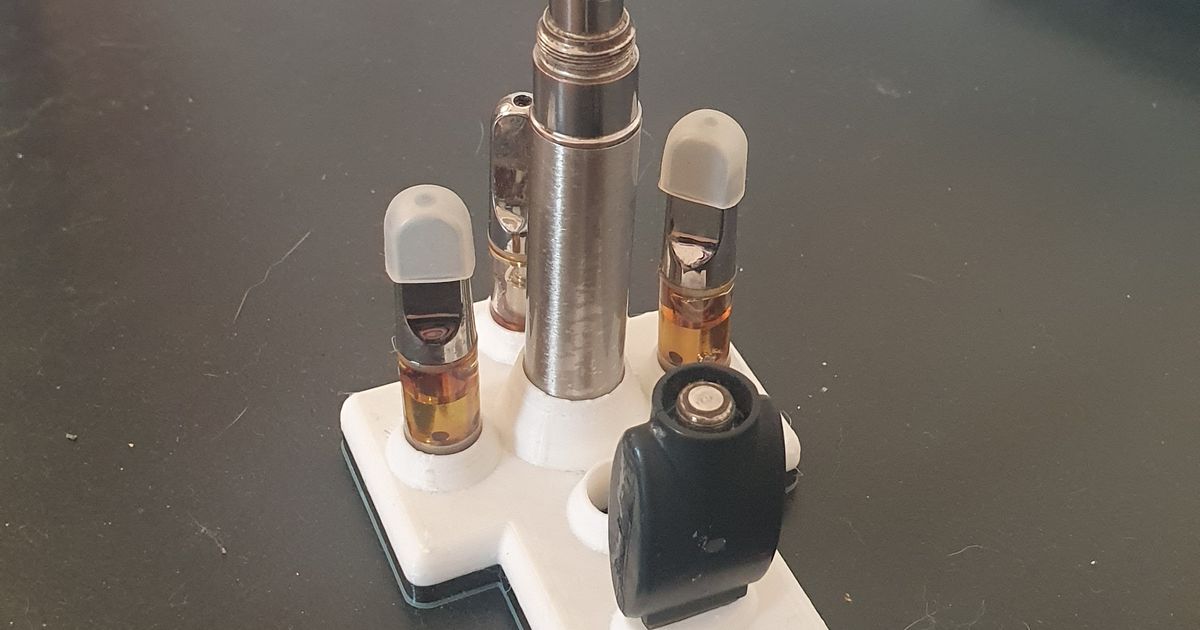 Vape pen stand for battery, cartridges, and charger for 14mm diameter