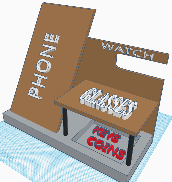 Holder for phone, glasses, watch and coins and keys