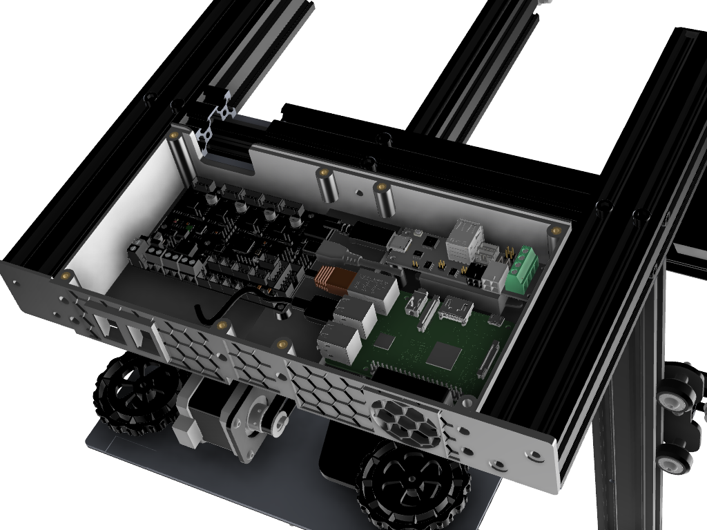 Ender 3 Pro Rear Electronics Case with Keystone Openings All Internal Cabling