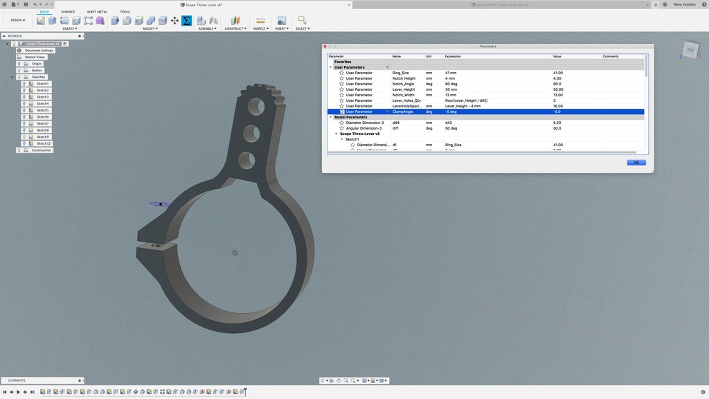 Miniatura 2 do modelo 3D Customizable Scope Throw Lever