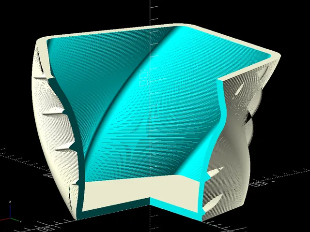Cache Pot Twisted, Pentagonal, Parametric