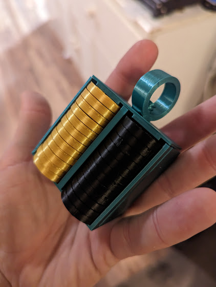 Checker token holder with lid