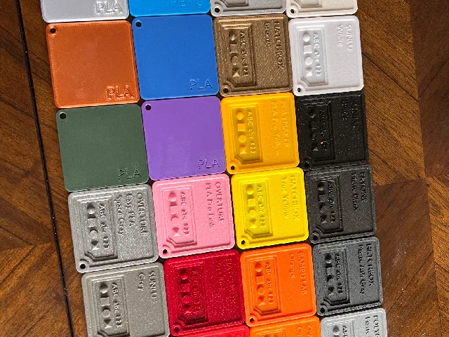 3D Print Filament Swatch 60x60x4mm