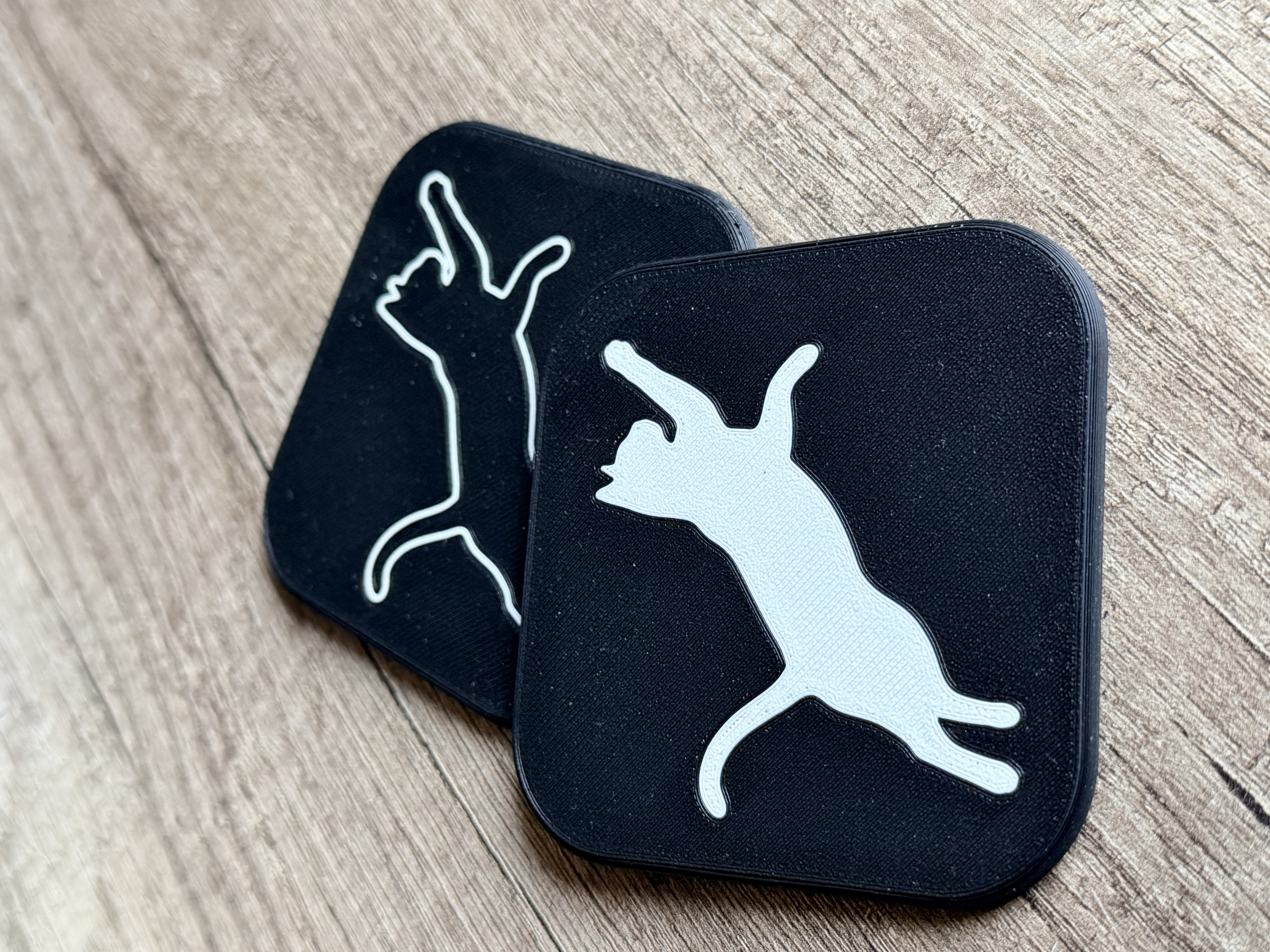 Minimalist Cat Coasters – Multi-Color Friendly