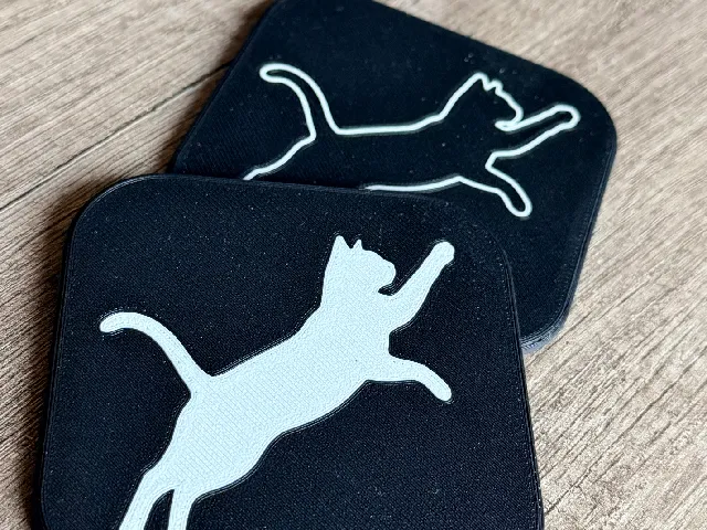 Minimalist Cat Coasters – Multi-Color Friendly