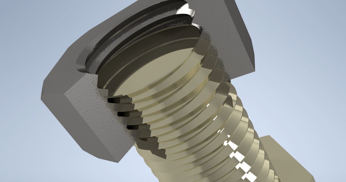 Double directional bolt and nuts by Brewe Download free STL model