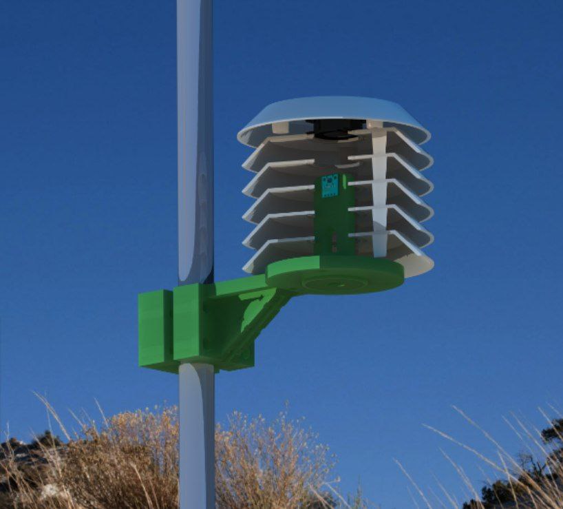 Solar radiation shield for weather stations with active ventilation
