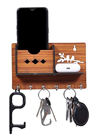 Wall holder for keys, phone and glasses or wirelles headphones