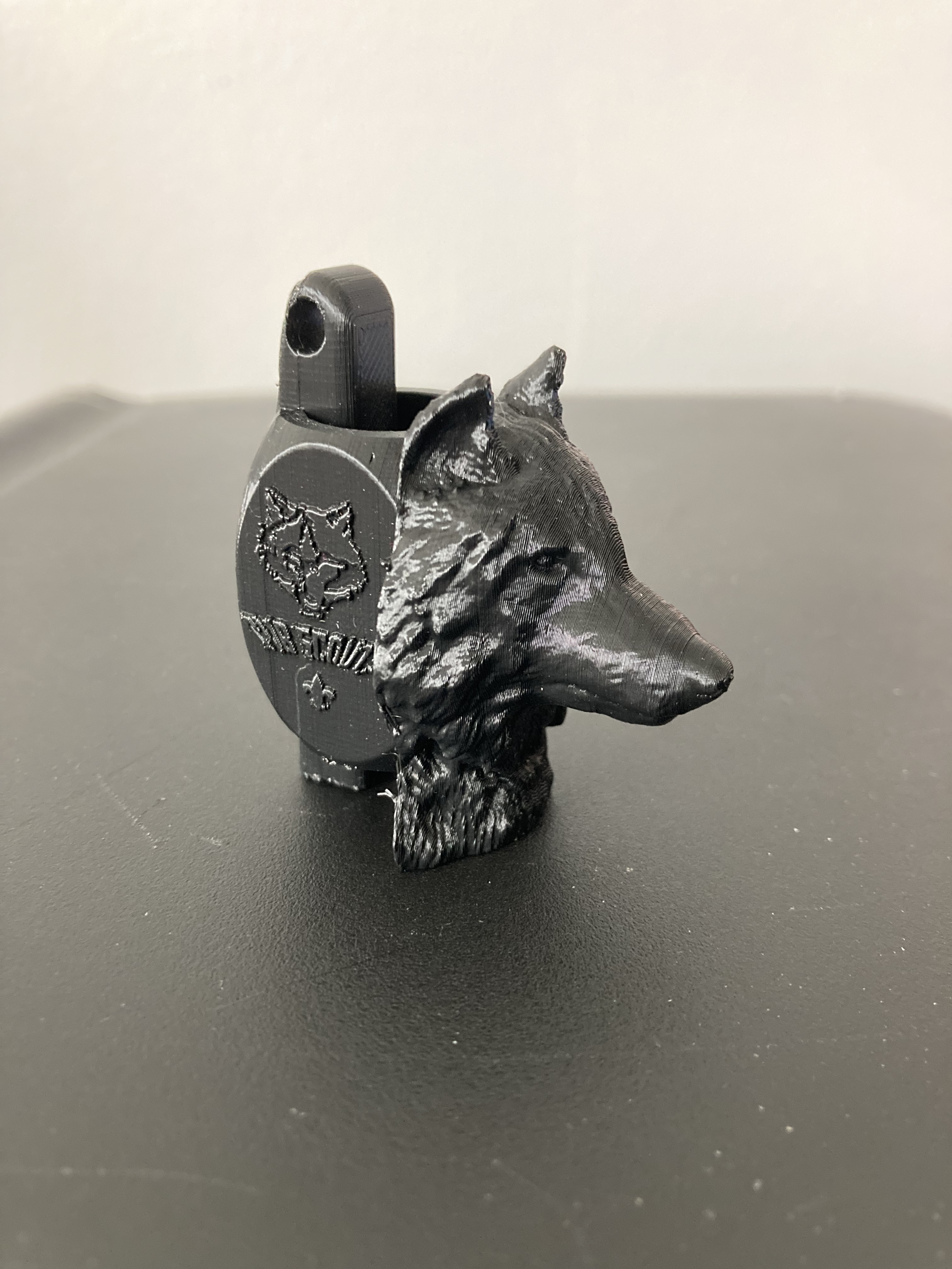 Wolf Neckerchief Scout Slide - Built-in Emergency Whistle