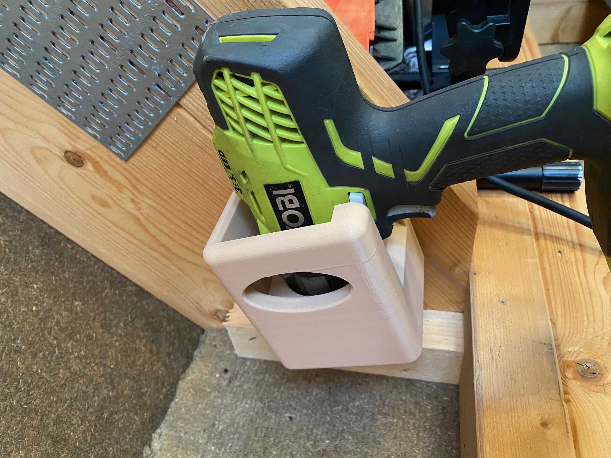 Robust power tool holder for Ryobi 18V drill and impact wrench by