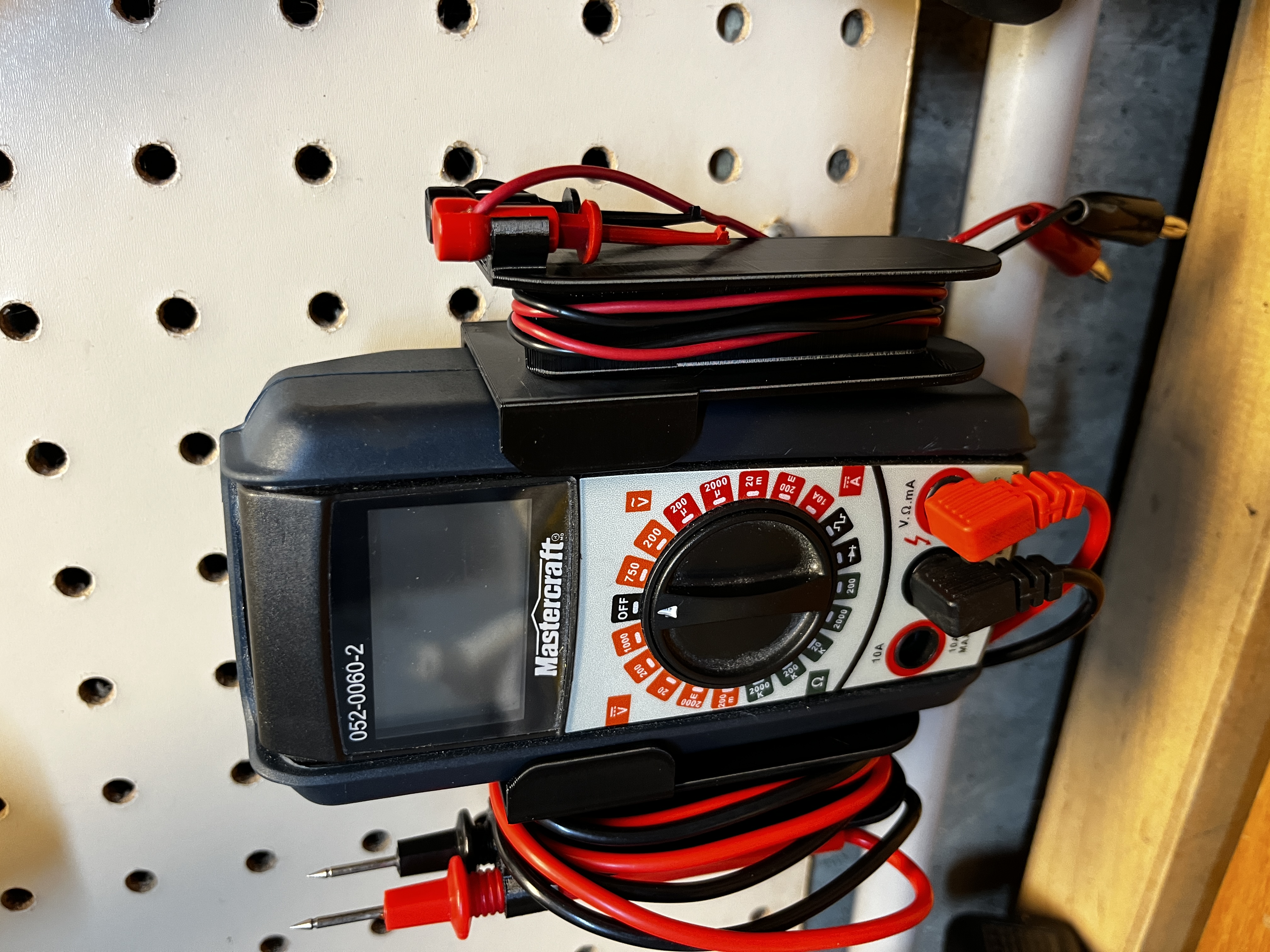 Multimeter Holder for Pegboard 3D model thumbnail
