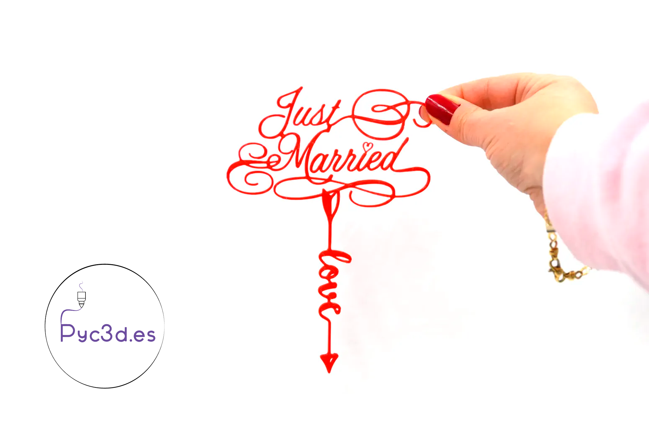 JUST MARRIED CAKE TOPPER