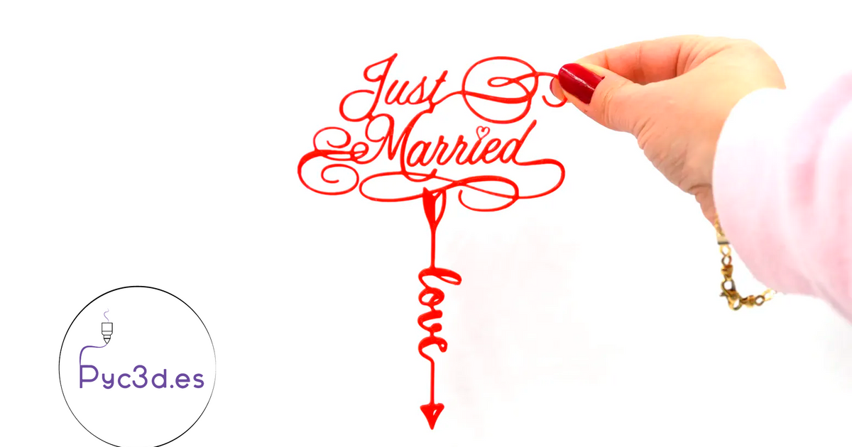 JUST MARRIED CAKE TOPPER by PYC3D.ES | Download free STL model