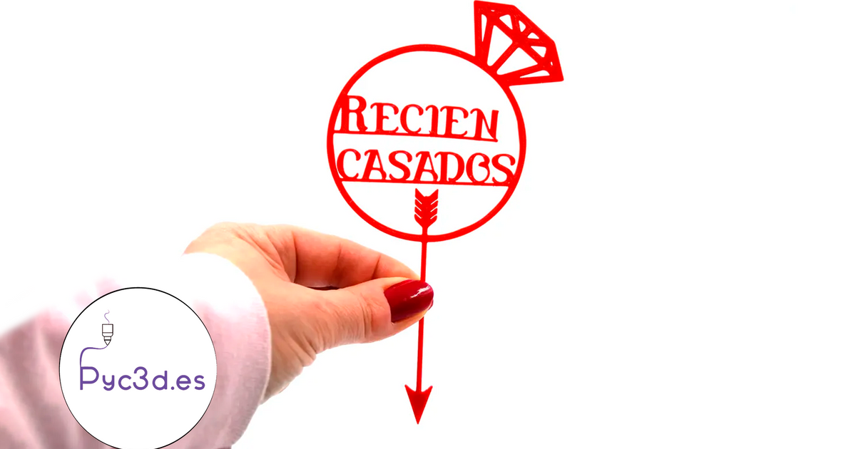 RECIEN CASADOS CAKE TOPPER by PYC3D.ES Download free STL model