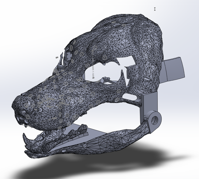 3d printed realistic wolf fursuit head base
