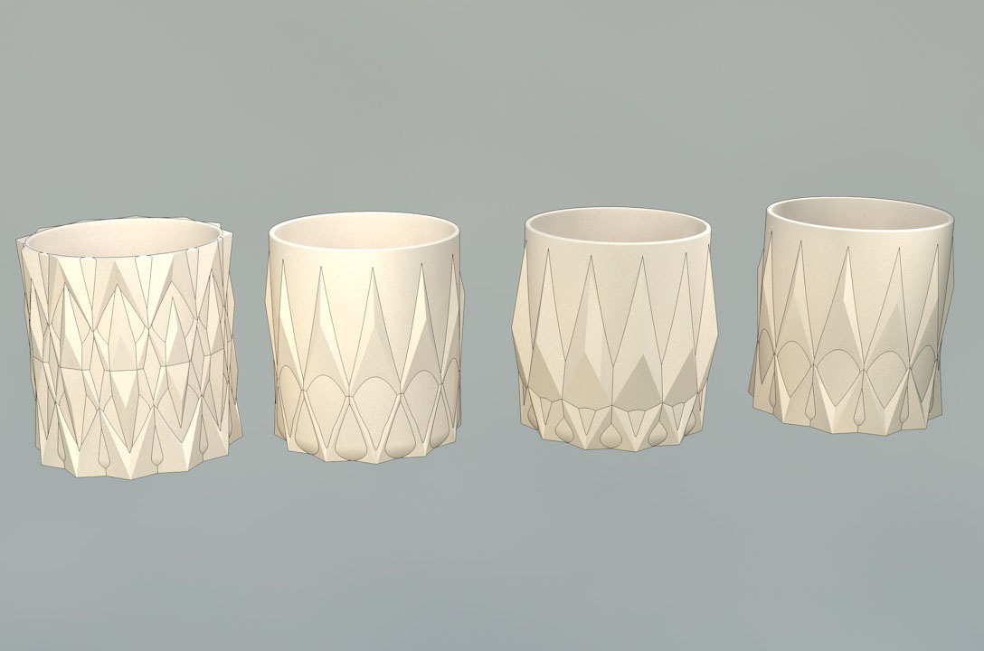 Flower Pot - Spikes x4 by GreenCopper | Download free STL model ...