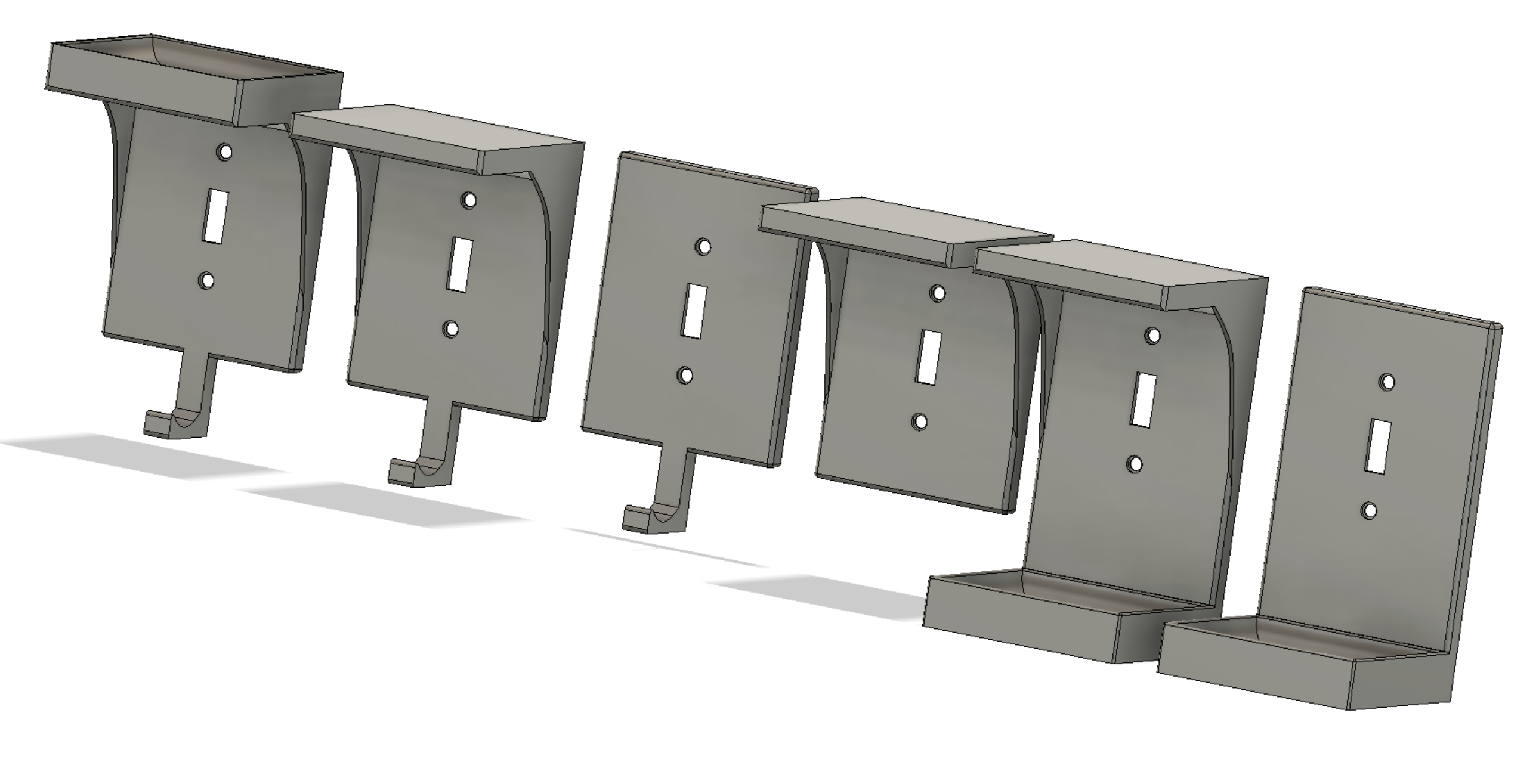 Miniatura 2 do modelo 3D Light switch cover catch-all tray - multiple variations
