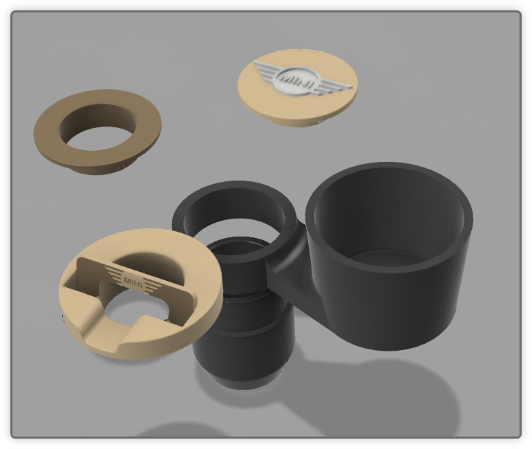 MINI cup holder with additional caps by nocturnalPotato Download free