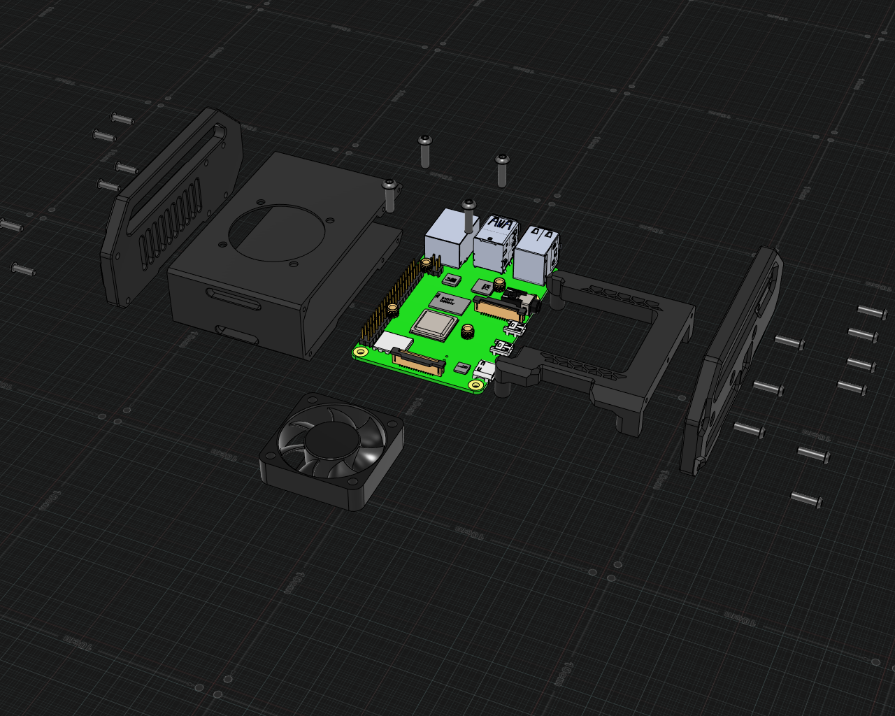 Miniatura 4 do modelo 3D Raspberry Pi 4 Case (V2)