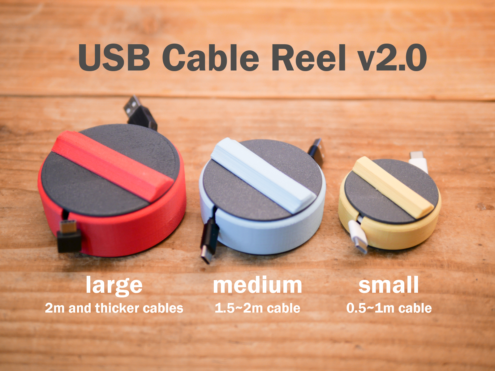 USB Cable Reel v2.0 by Manabun, Download free STL model