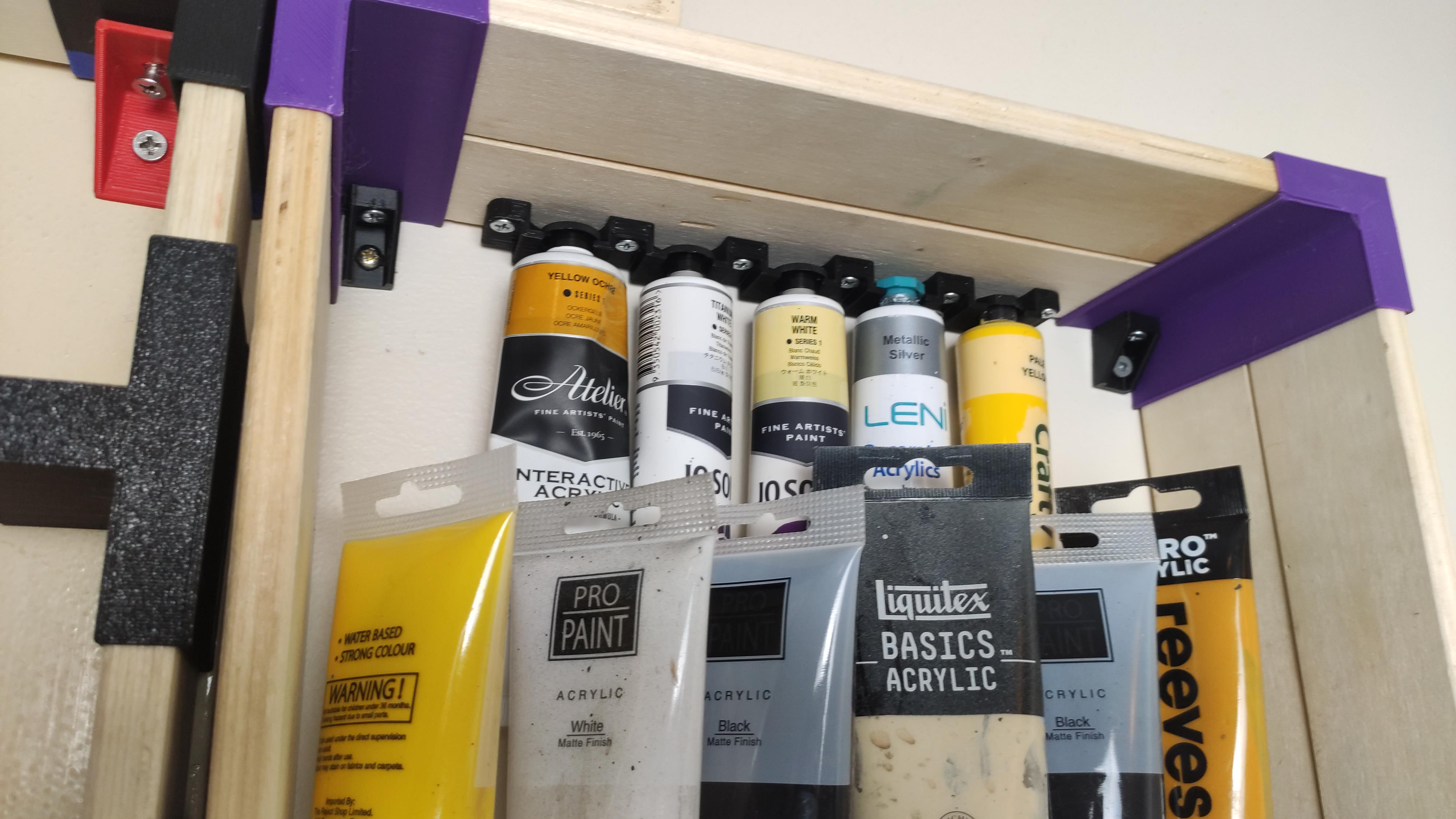 Paint Tube Holder for shelves by Once in a Six Side Download free STL