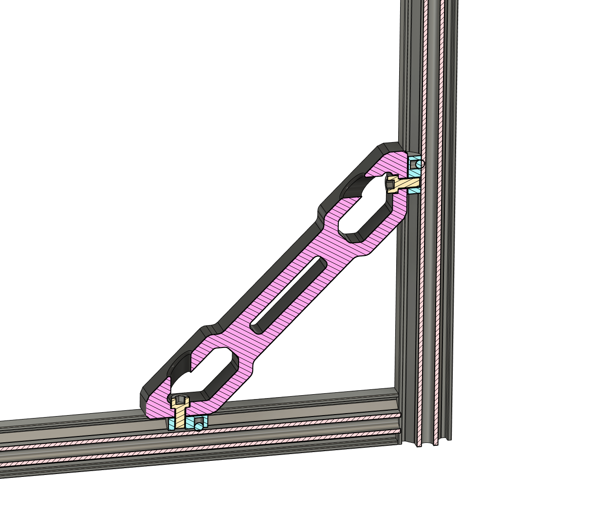 VzBot Frame Brace for 3030 Extrusions by D!nu Download free STL model