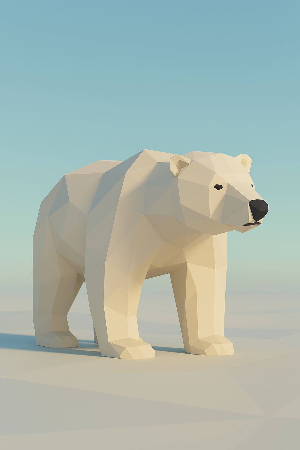 Low Poly Polar Bear 3D Model