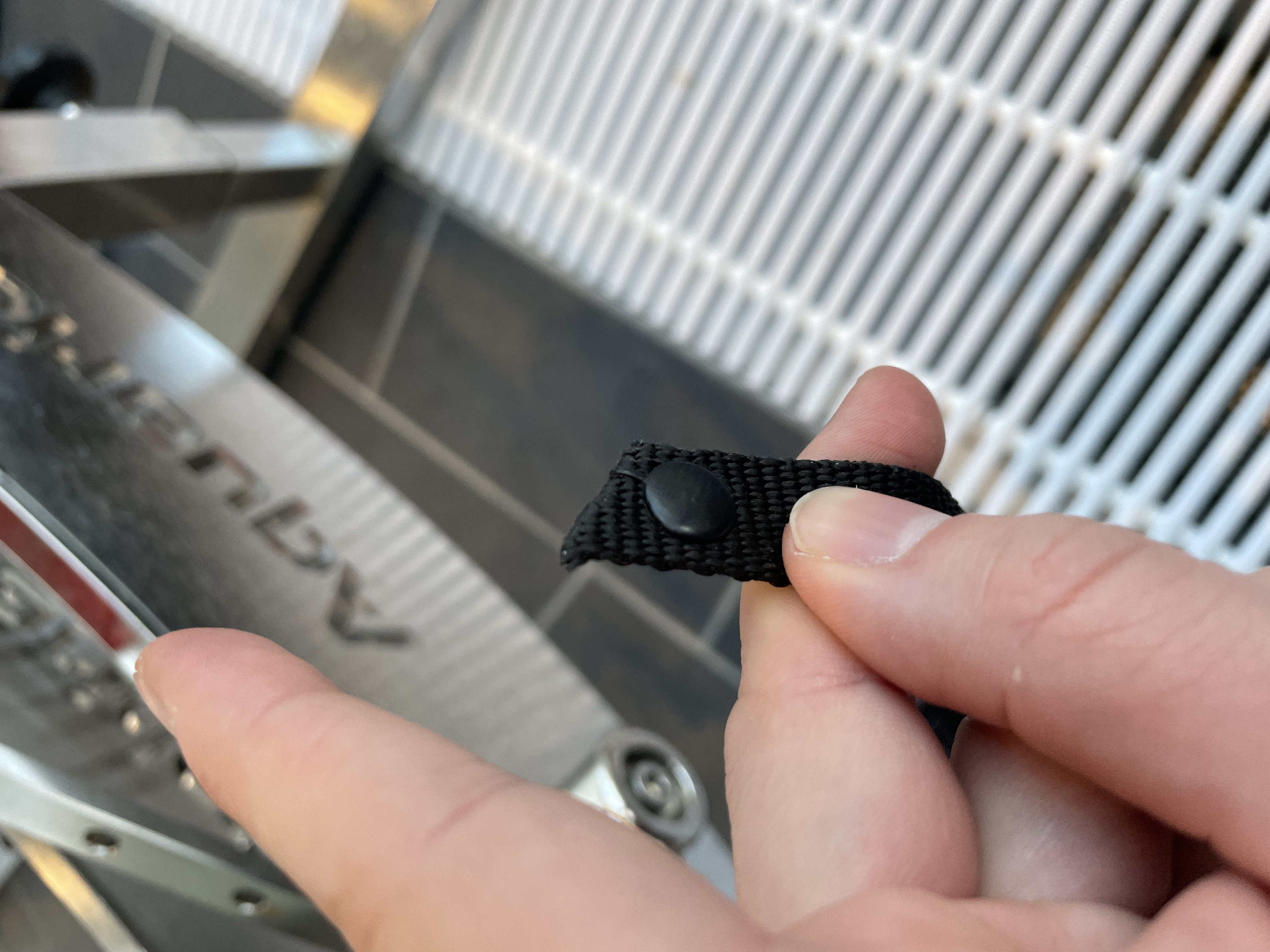 Sicherungsknopf für die Pedalriemen vom Aquarider (AquaKinetics)