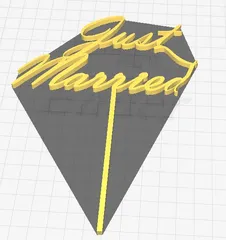 Just Married cake topper