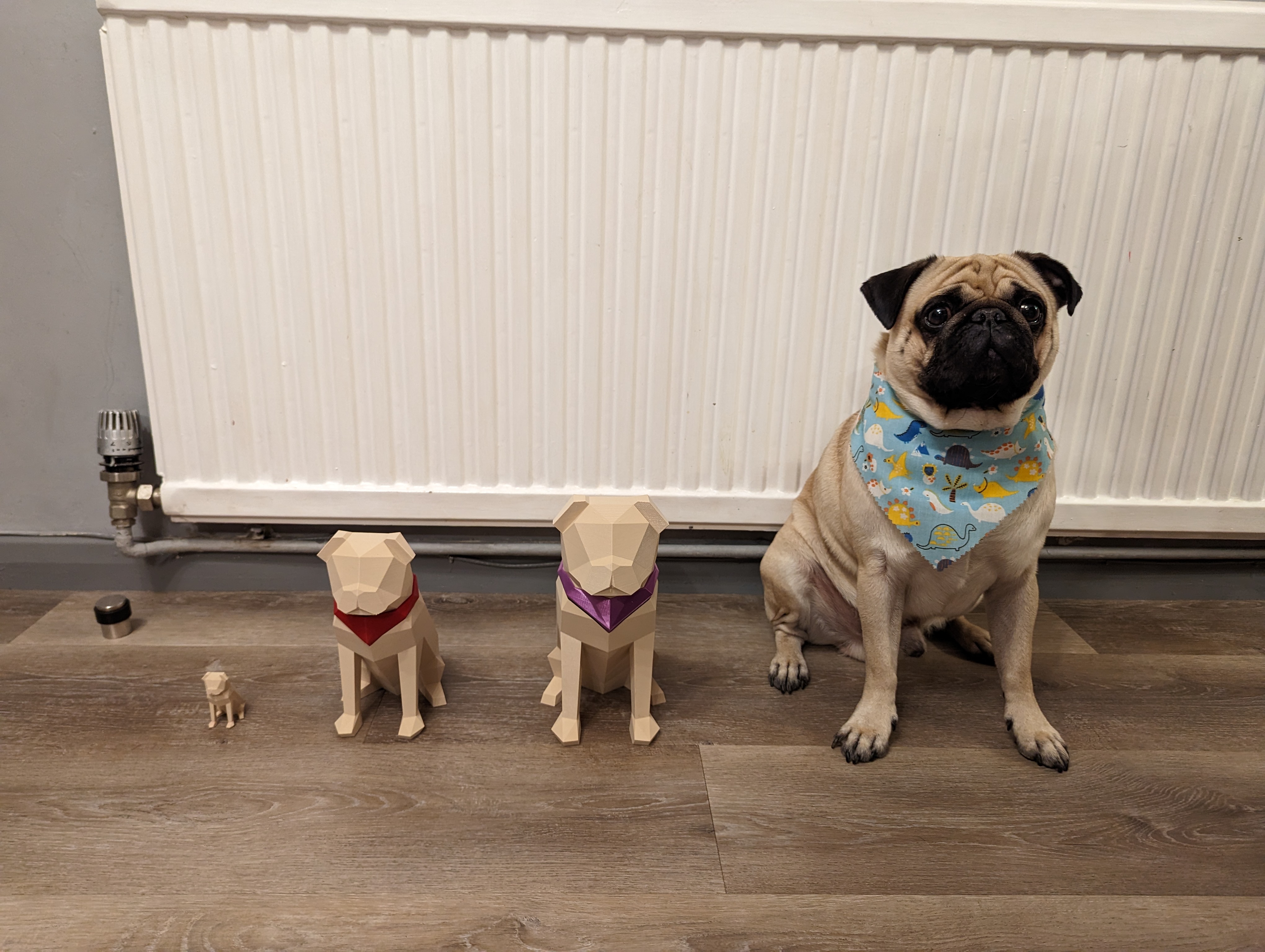 Giant single extruder multicolour low poly pug 3D model thumbnail