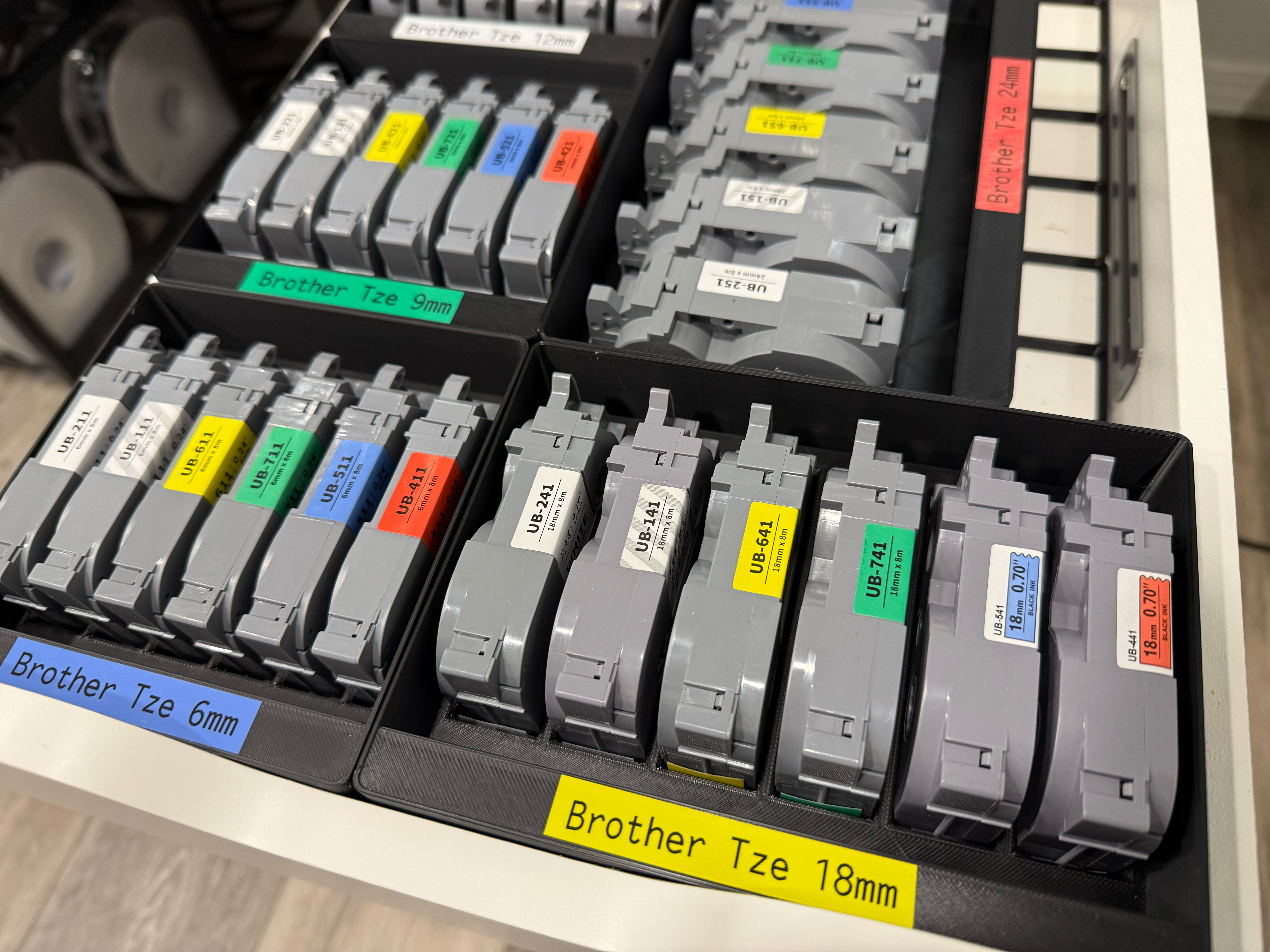 Brother P-Touch TZE Gridfinity Tape holder 6-24mm