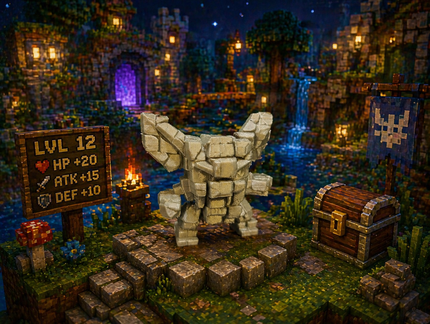 Pixel Stone Warrior