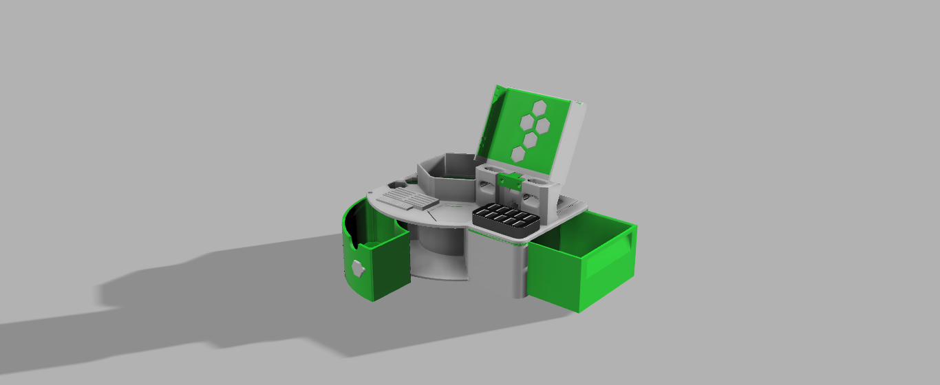 organize desk and storage compartment