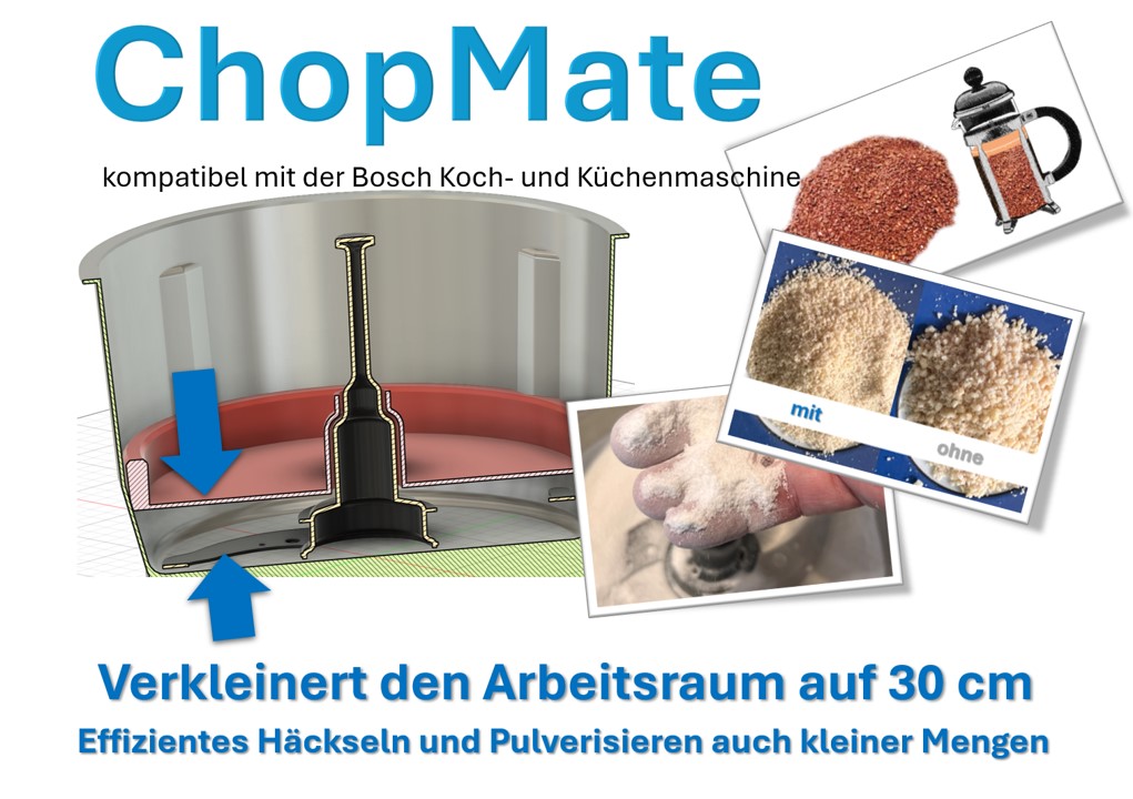 Fein Mahlen mit "ChopMate" kompatibel mit Bosch Cookit (DPGM pending)