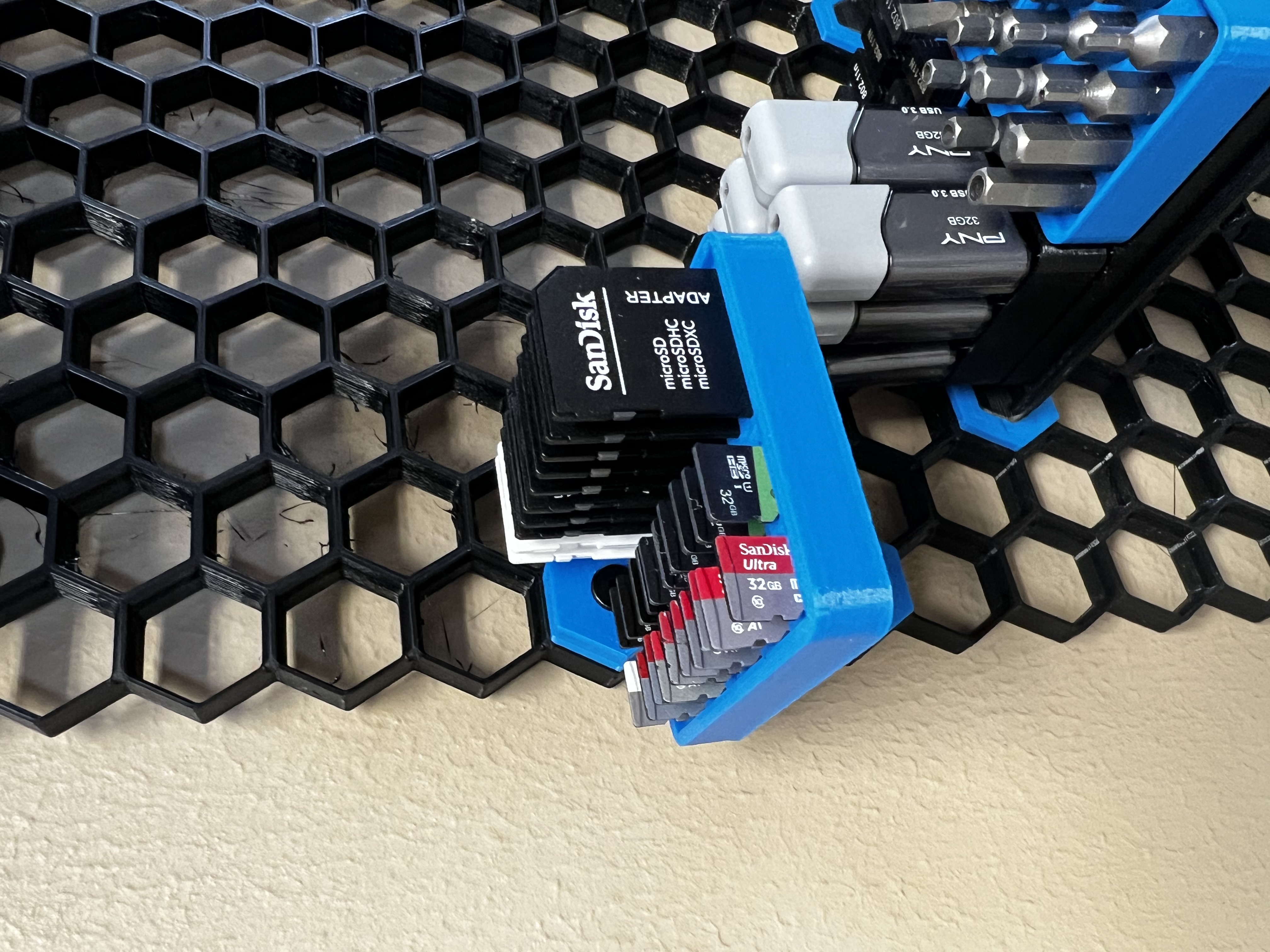 SD Card Holder for Honeycomb Storage Wall