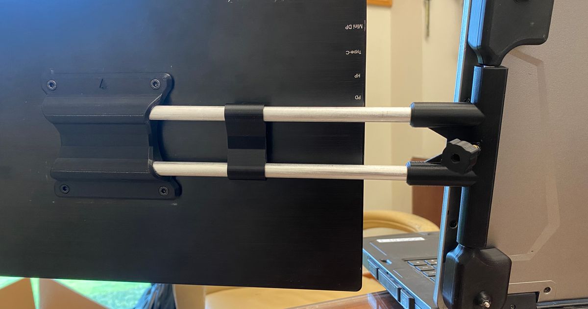 Portable Hinged Monitor Mount, Attaches Extendable. WORK