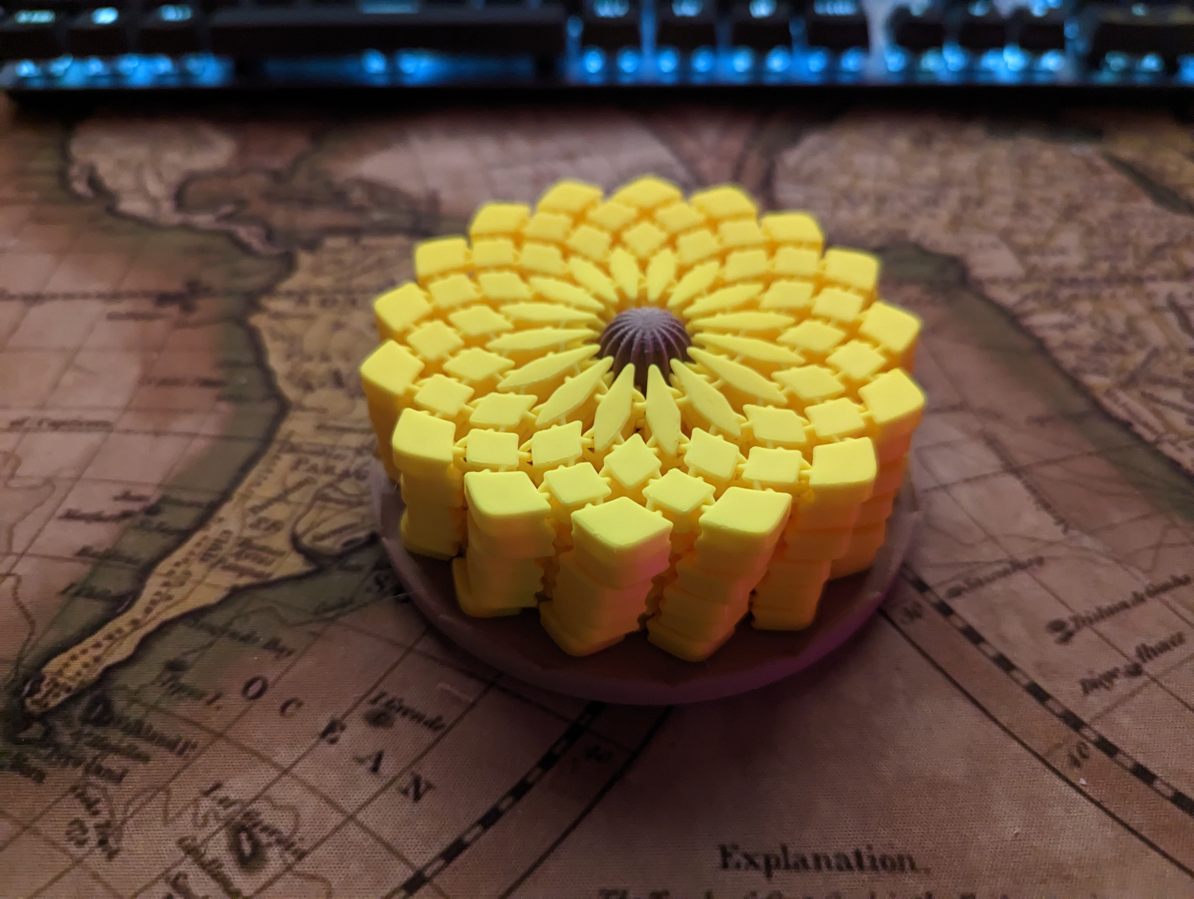 Holder for sunflower fabric coasters